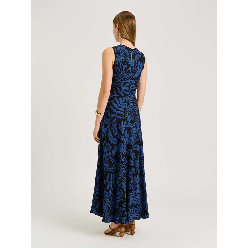 Veronika Maine Blue Petite Filigree Empire Midi Dress image number 1